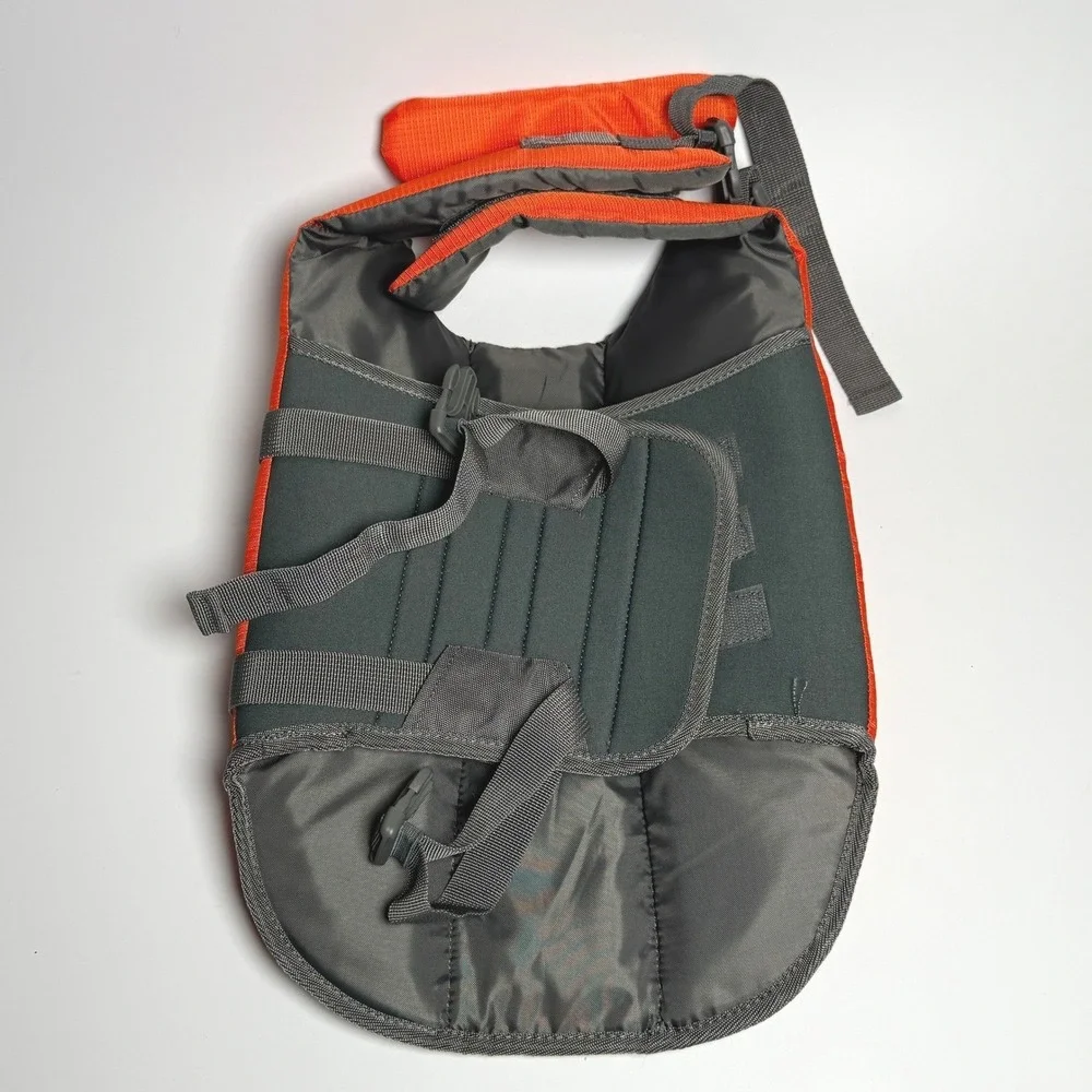 Frisco Dog Life Jacket Orange Gray Medium 30-55 lbs SKU‎ 140918 M Flotation Vest